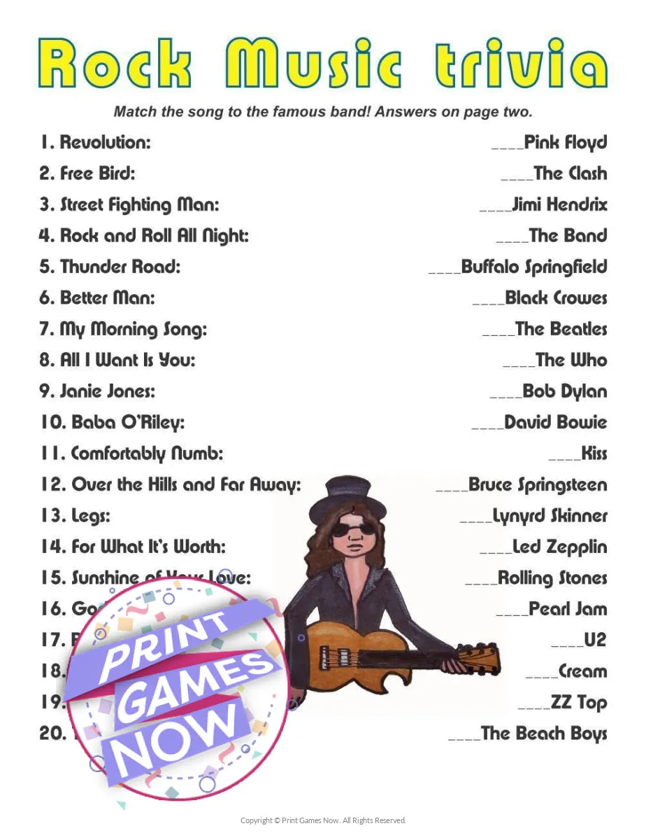 70 Free Printable Trivia Quizzes With Answers Worksheets Library