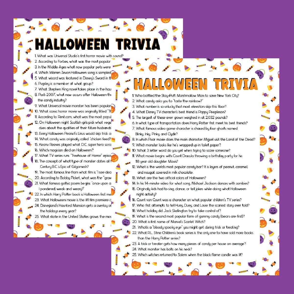 75 Fun Halloween Trivia Questions Answers Printable Play Party Plan