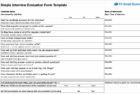 8 Free Interview Evaluation Forms 3 Scorecard Templates