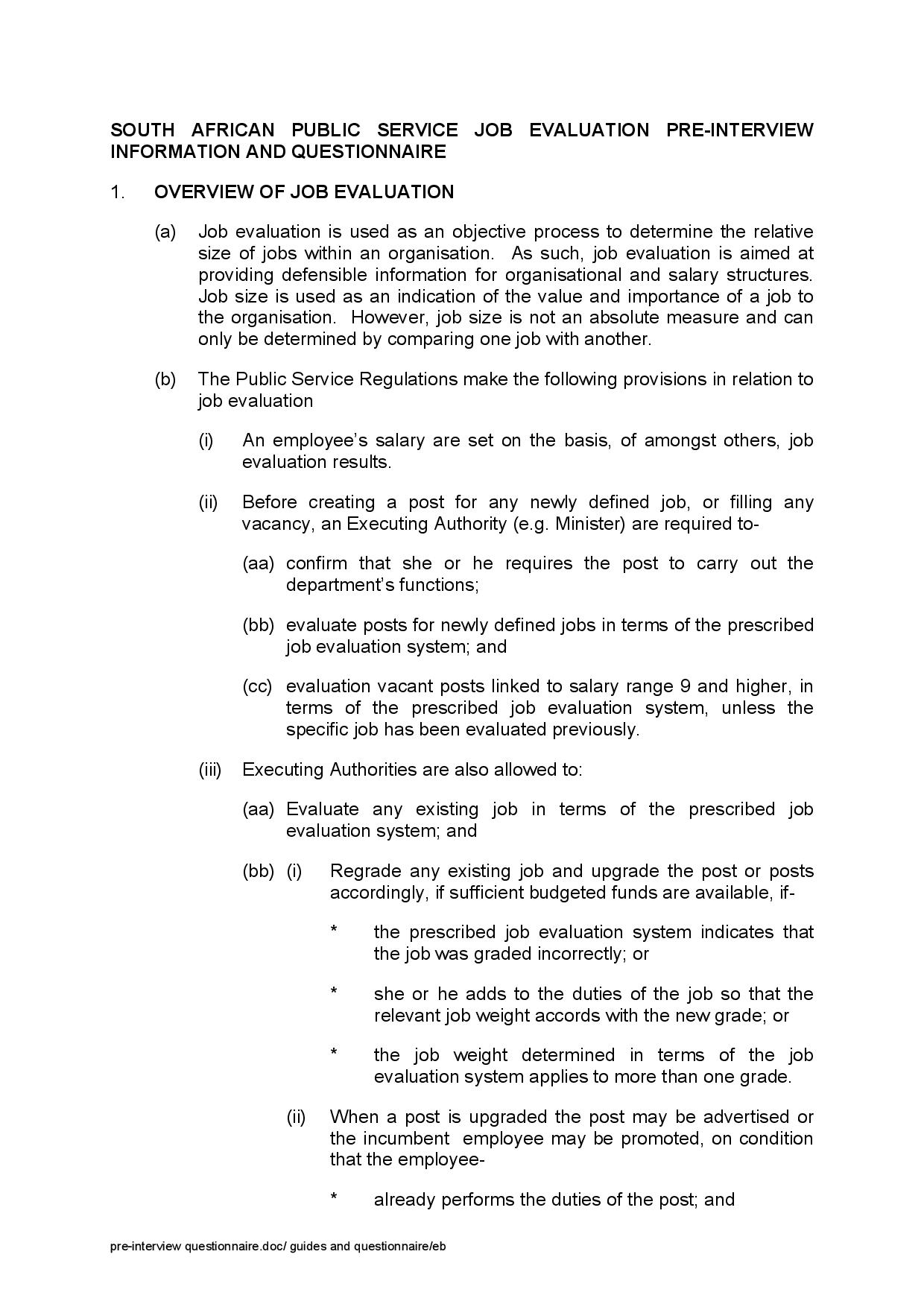 8 Pre Interview Questionnaires Examples To Download