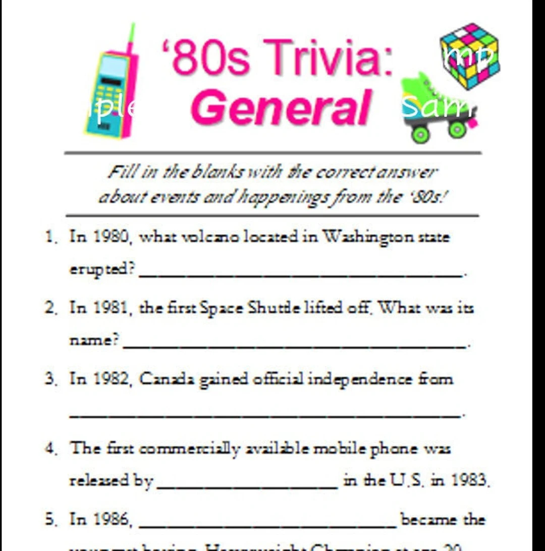 70s Printable Trivia with Answers Australia