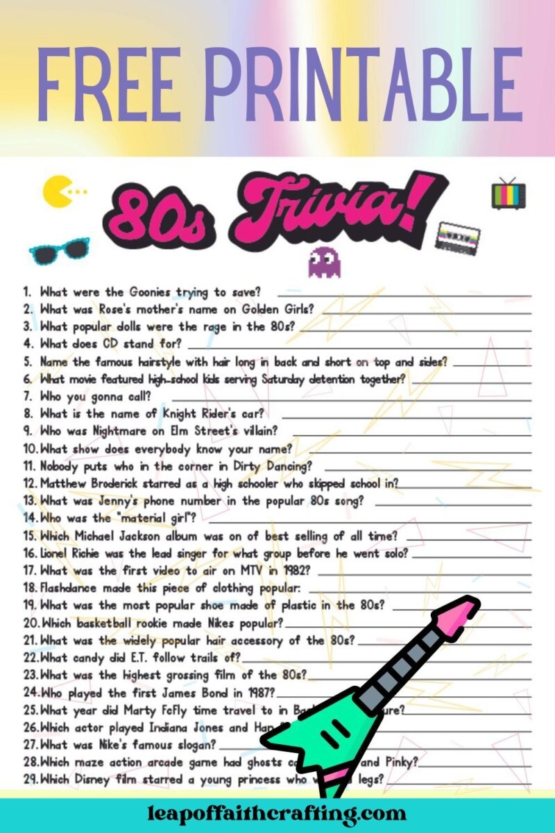 Free Printable Easy Trivia Questions
