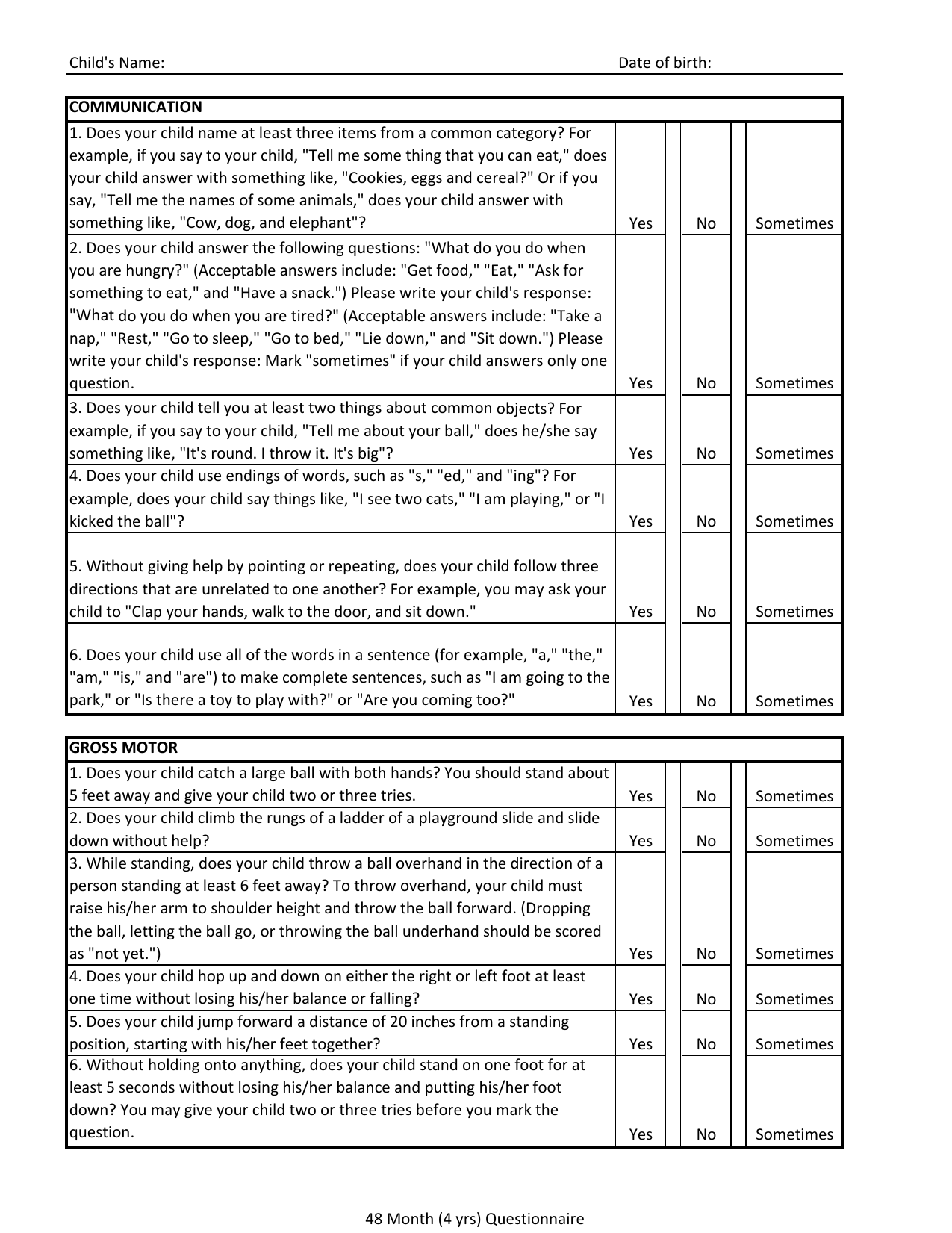 9 month asq score sheet printable
