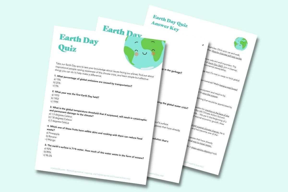 A Fun Earth Day Quiz To Test Your Knowledge Free Printable Toast Life