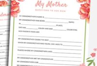 About My Mom 20 Mother s Day Questions To Ask 31 Daily