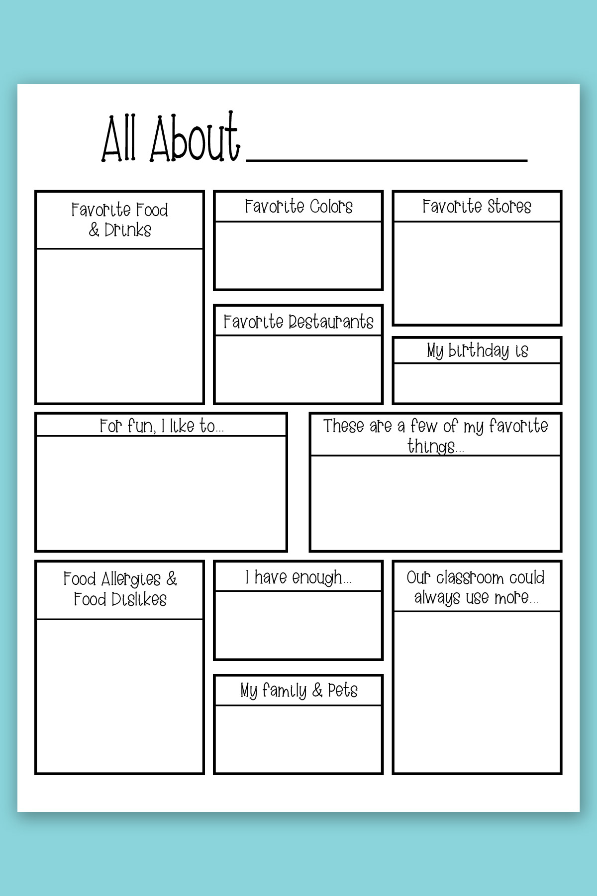 Printable Teacher Survey for Students