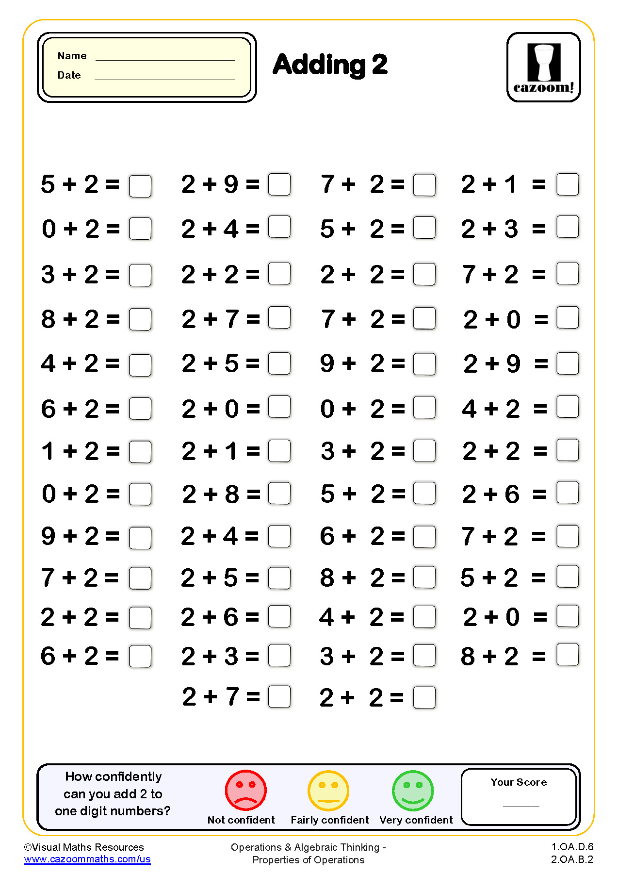 Adding 5 50 Questions Fun And Engaging 1st Grade PDF Worksheets Cazoom Math