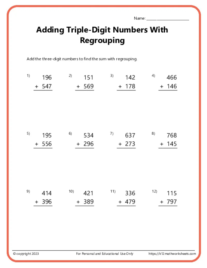 Addition Worksheets K12 Math Worksheets