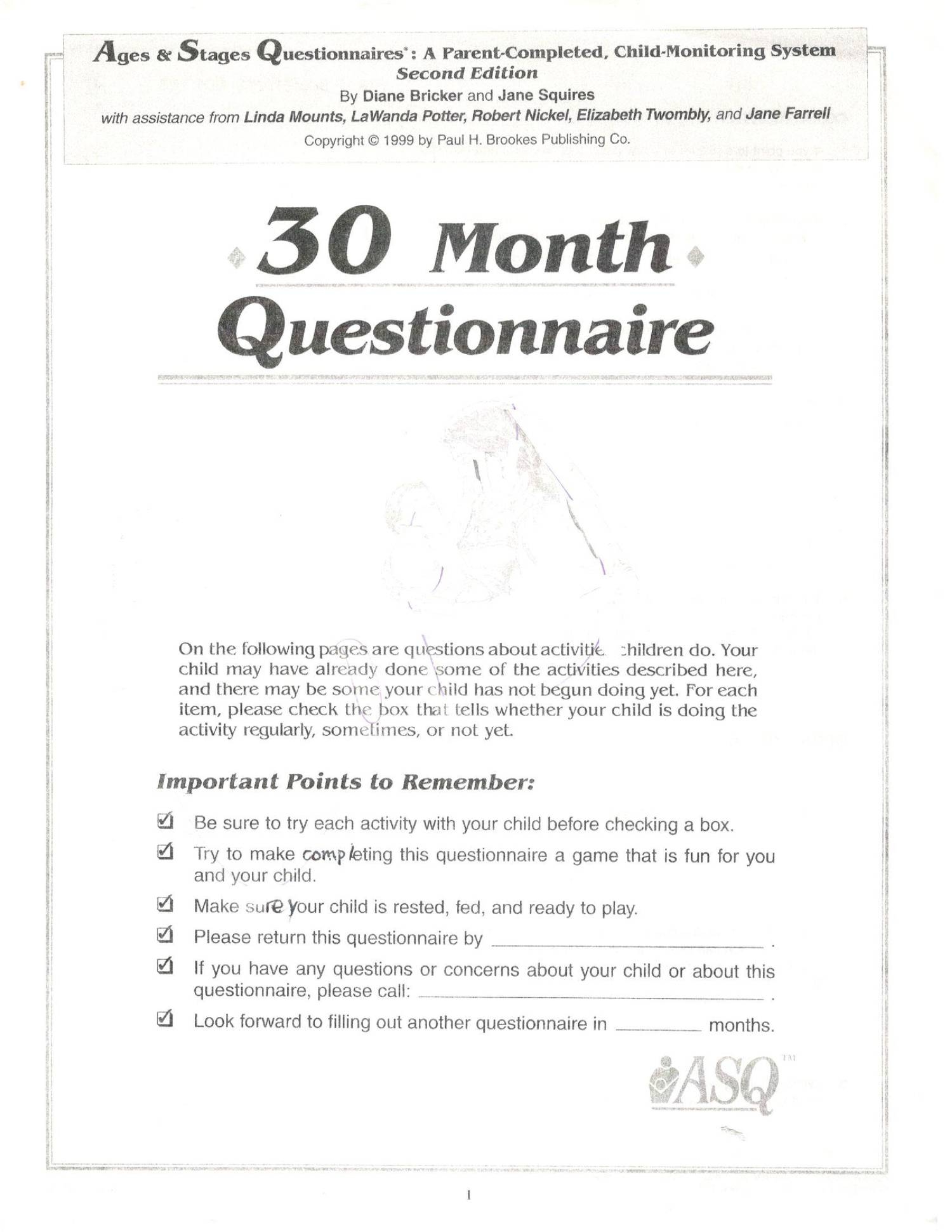 Ages And Stages 30 Months scoring On Last Page pdf DocDroid