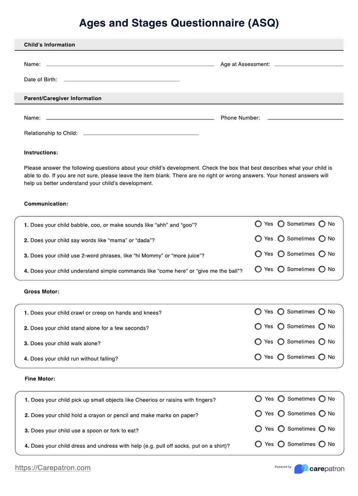 Ages And Stages Questionnaire