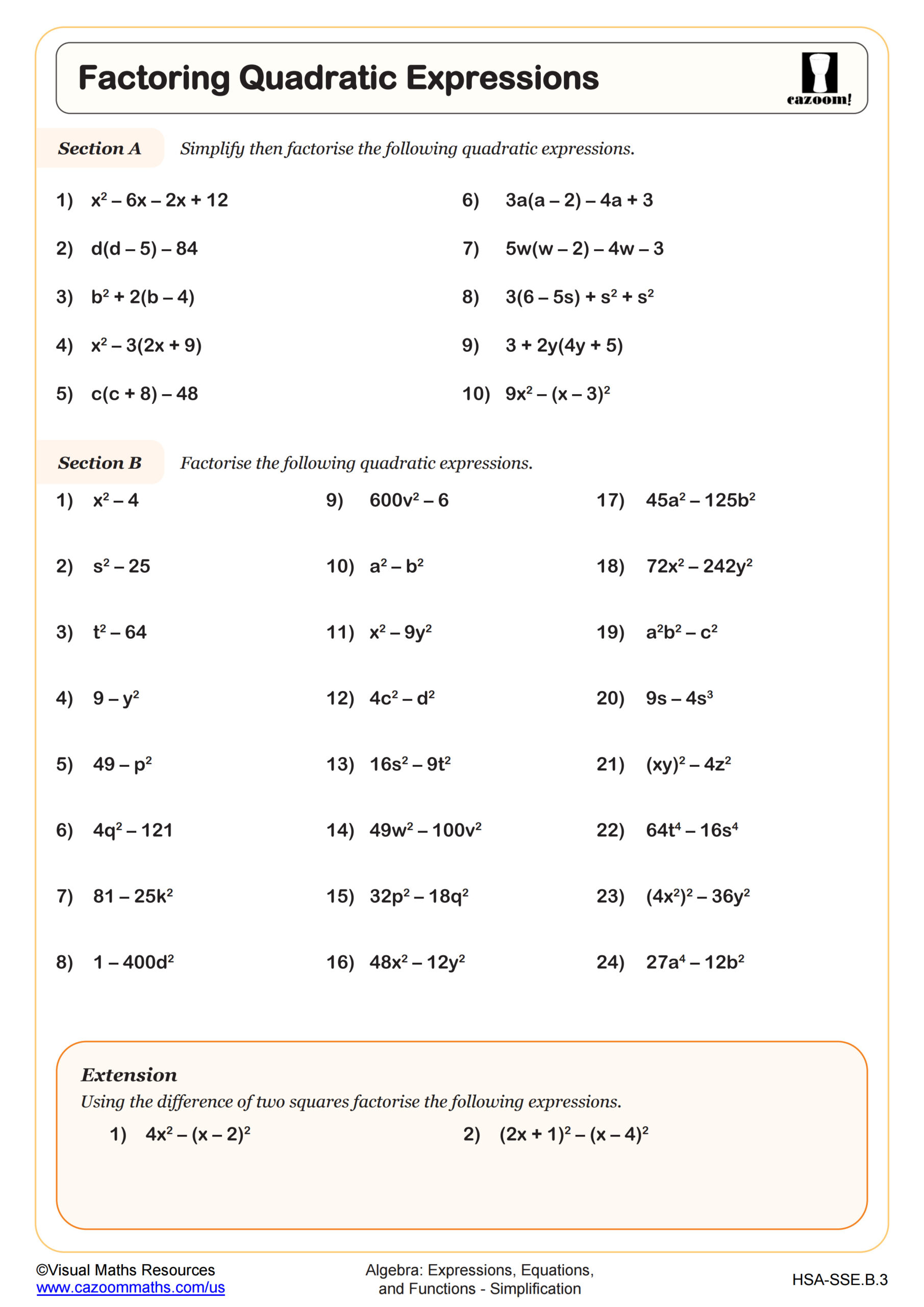 Algebra 1 Worksheets With Answers PDF Printable Algebra 1 Math Worksheets