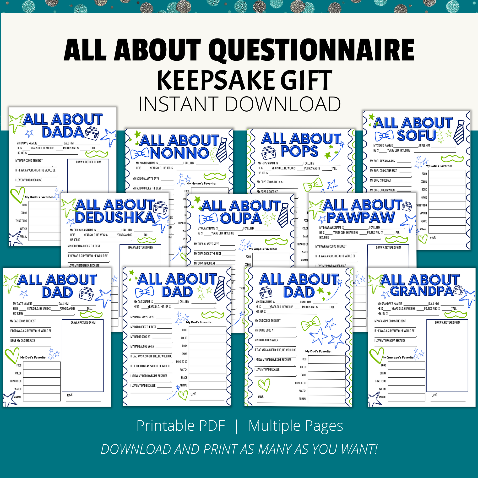 Papa Questionnaire Printable