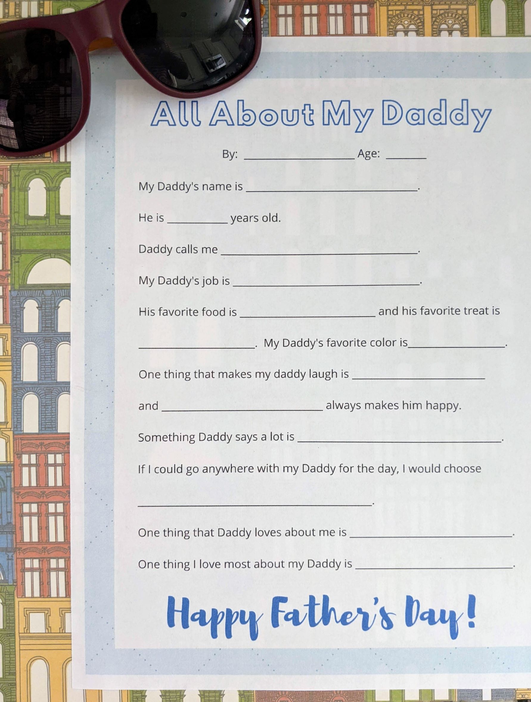 All About My Dad Printable Father s Day Interview Questions For Kids Live Well Play Together