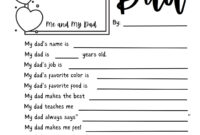 All About My Dad Questionnaire Father s Day Craft Father s Day Worksheet Gift For Dad From Kids Father s Day Gift Grandpa And Uncle Etsy