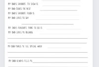 All About My Dad Questionnaire Keepsake Interview Gift printable Etsy