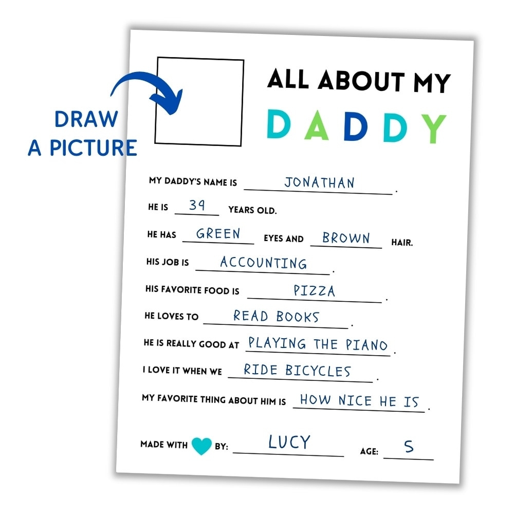 All About My Daddy Grandpa Stepdad Free Printable Father s Day Questionnaires The Craft at Home Family