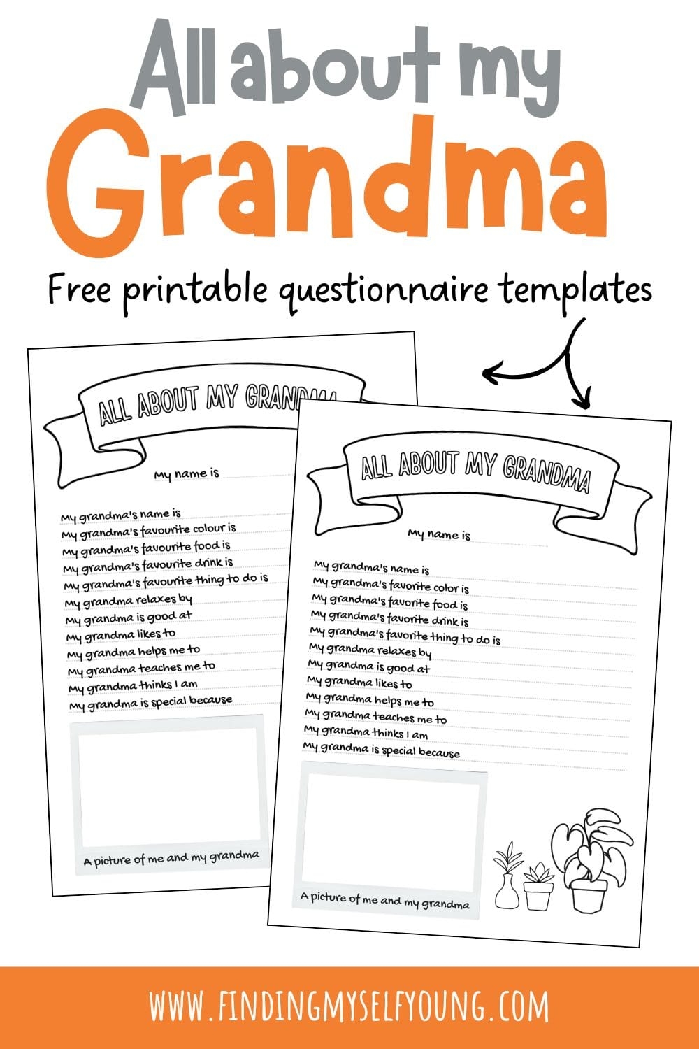 All About My Grandma Free Printable Questionnaire Finding Myself Young