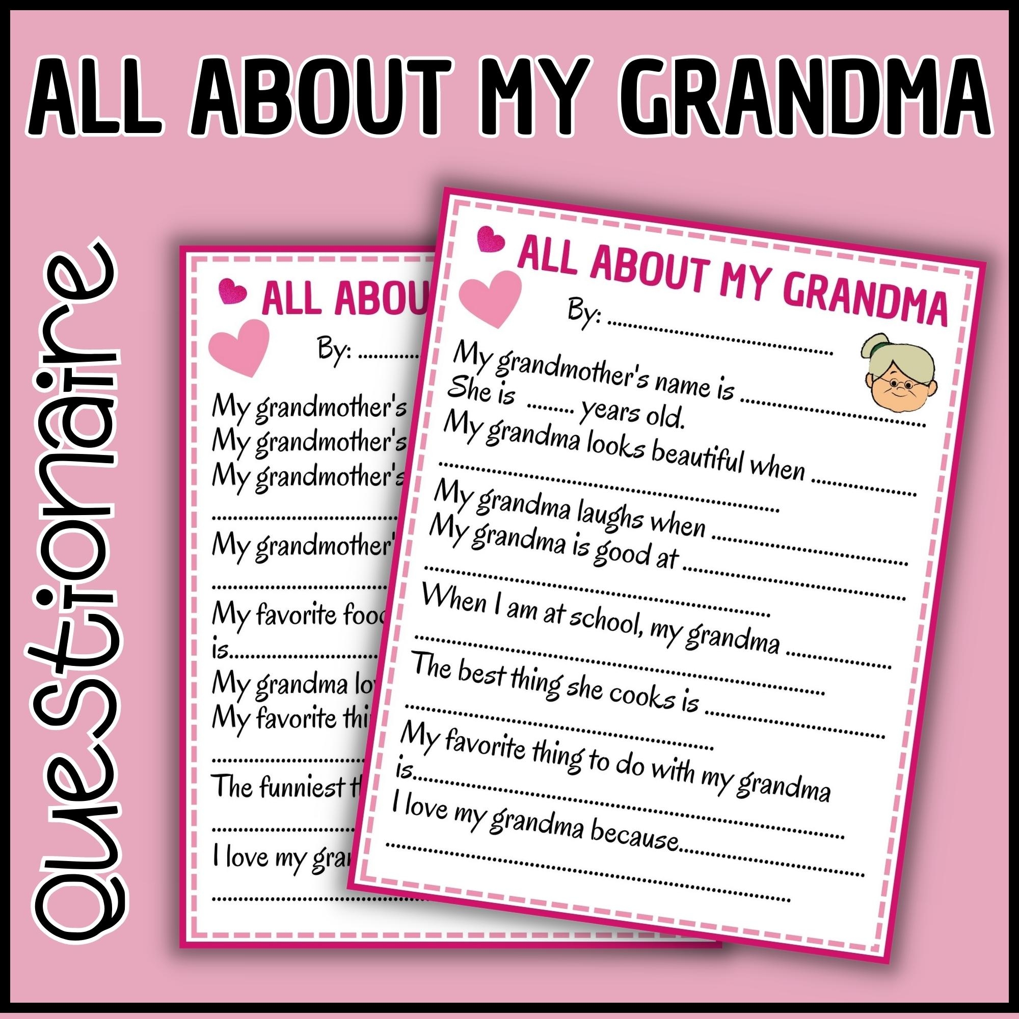 Grandparents Day Questionnaire Printable