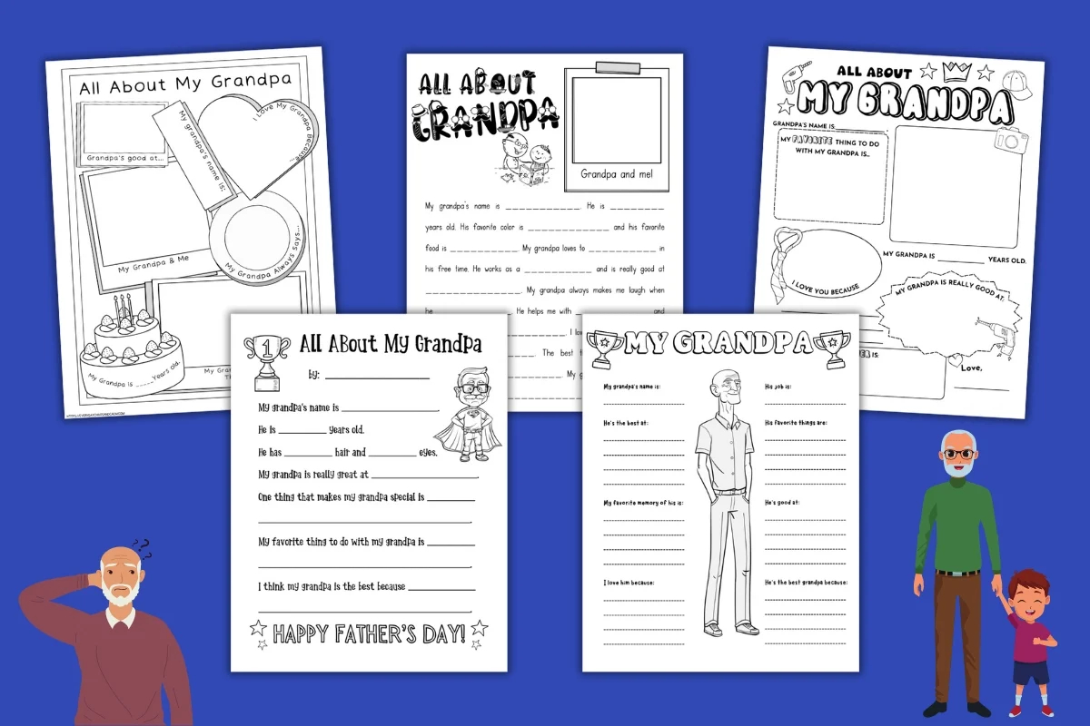 All About My Grandpa Printable Printable Party Favors