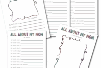 All About My Mom Free PDF Printable Daydream Into Reality