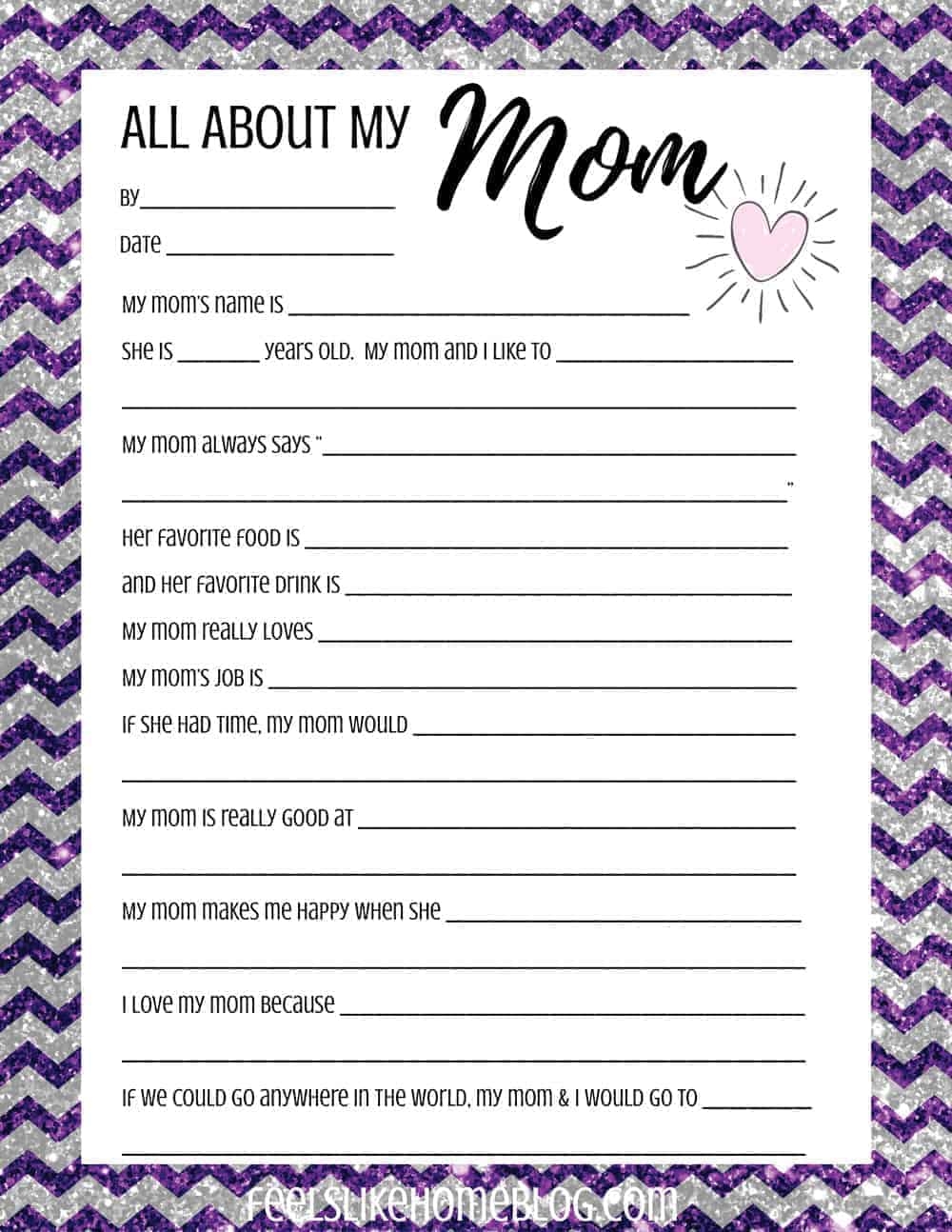 All About My Mom Mother s Day Interview For Kids Feels Like Home 