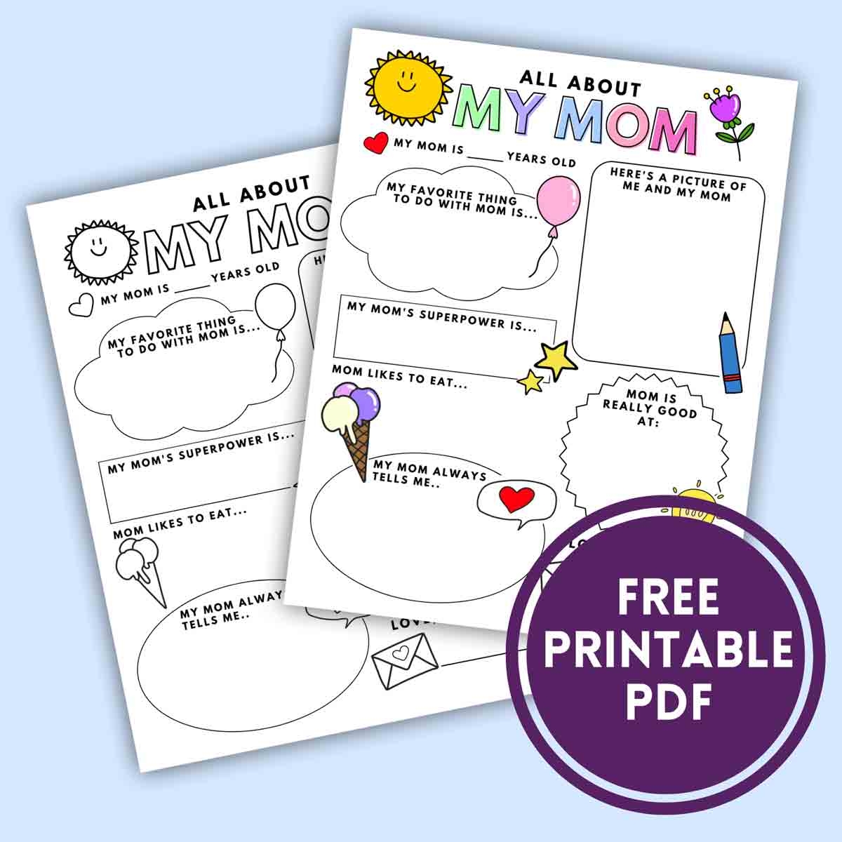 Free Printable Questions for Kids to Answer About Their Mom