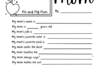 All About My Mom Questionnaire Mother s Day Craft Mother s Day Worksheet Gift For Mom From Kids Mother s Day Gift Grandma And Aunt Etsy