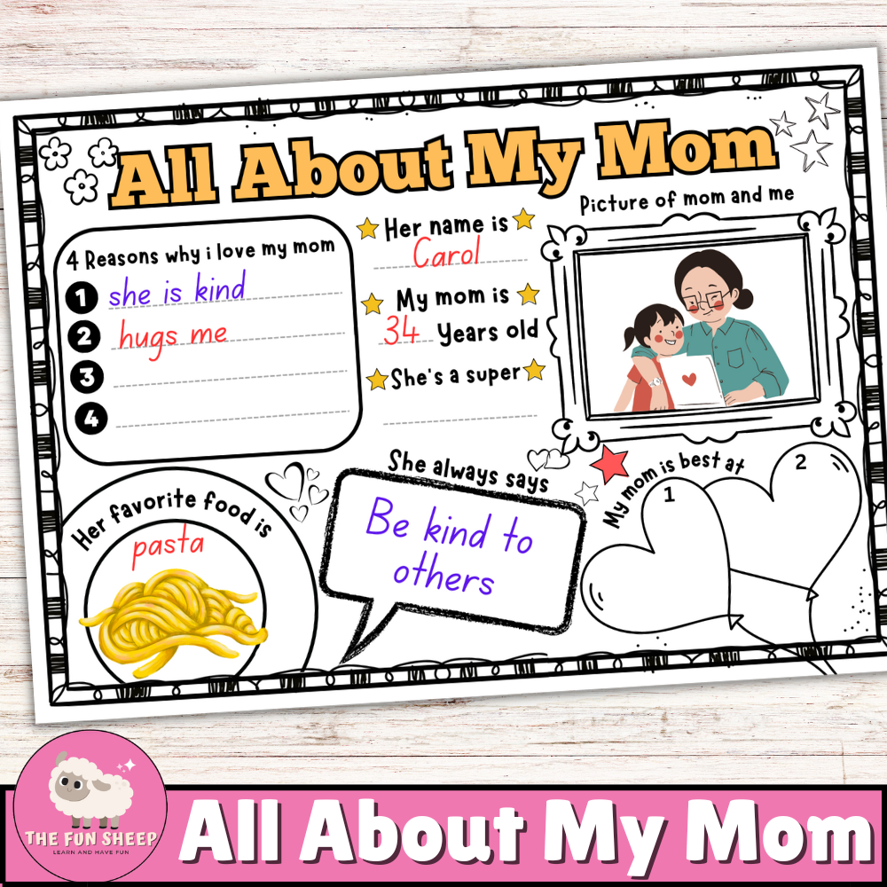 All About My Mom Questionnaire Mother s Day Printable Craft For Mom Grandma Made By Teachers