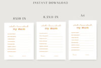 All About My Mom Survey Mom Questionnaire Mom Fill In The Blank Mom Gift From Kids Mother s Day Printable What I Love About My Mom Etsy