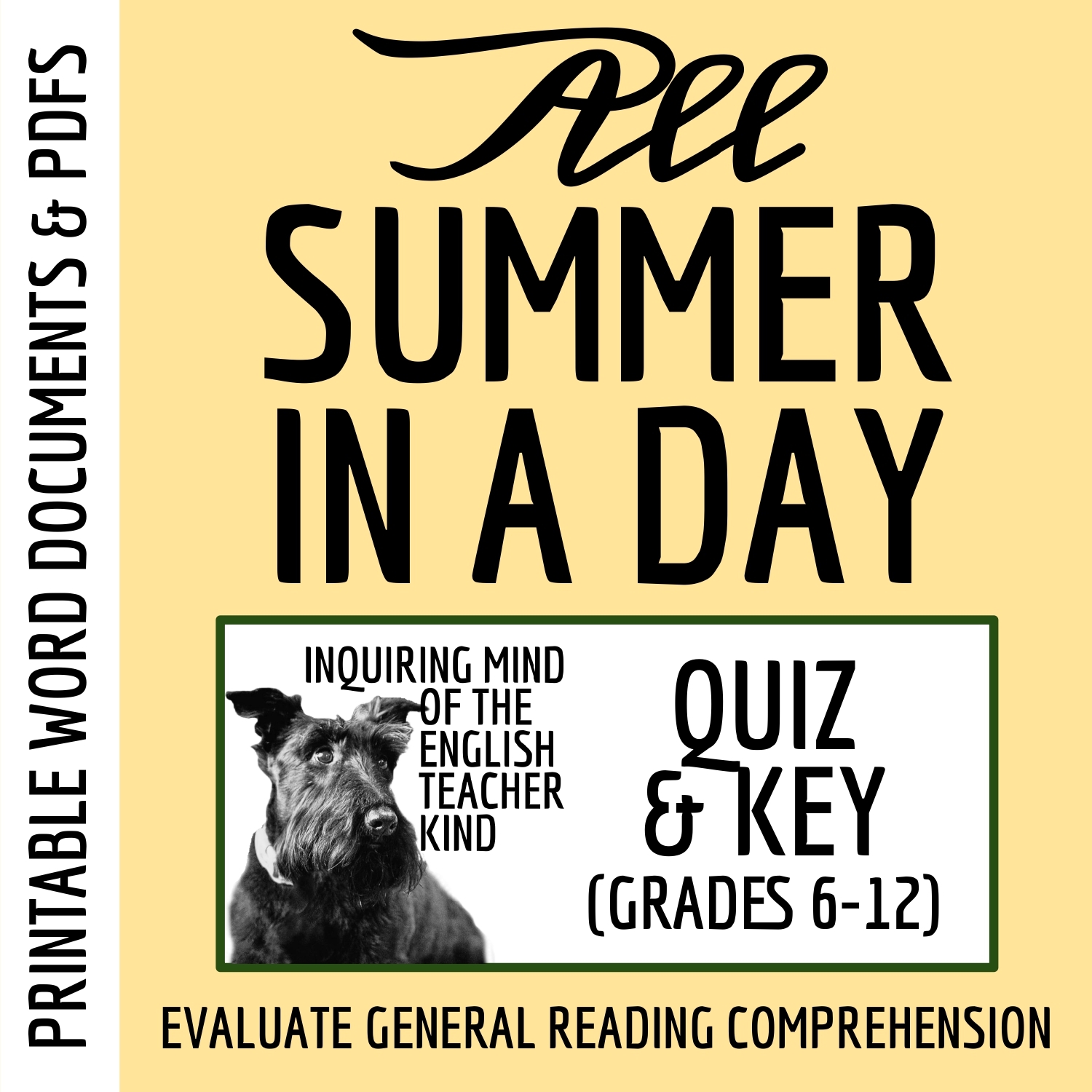 All Summer In A Day By Ray Bradbury Quiz And Answer Key Made By Teachers