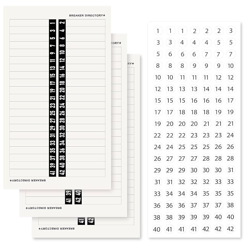 Amazon Gersoniel Breaker Panel Labels Electrical Electric Box Sticker Number Directory Load Center Adhesive Waterproof Reusable Office Products