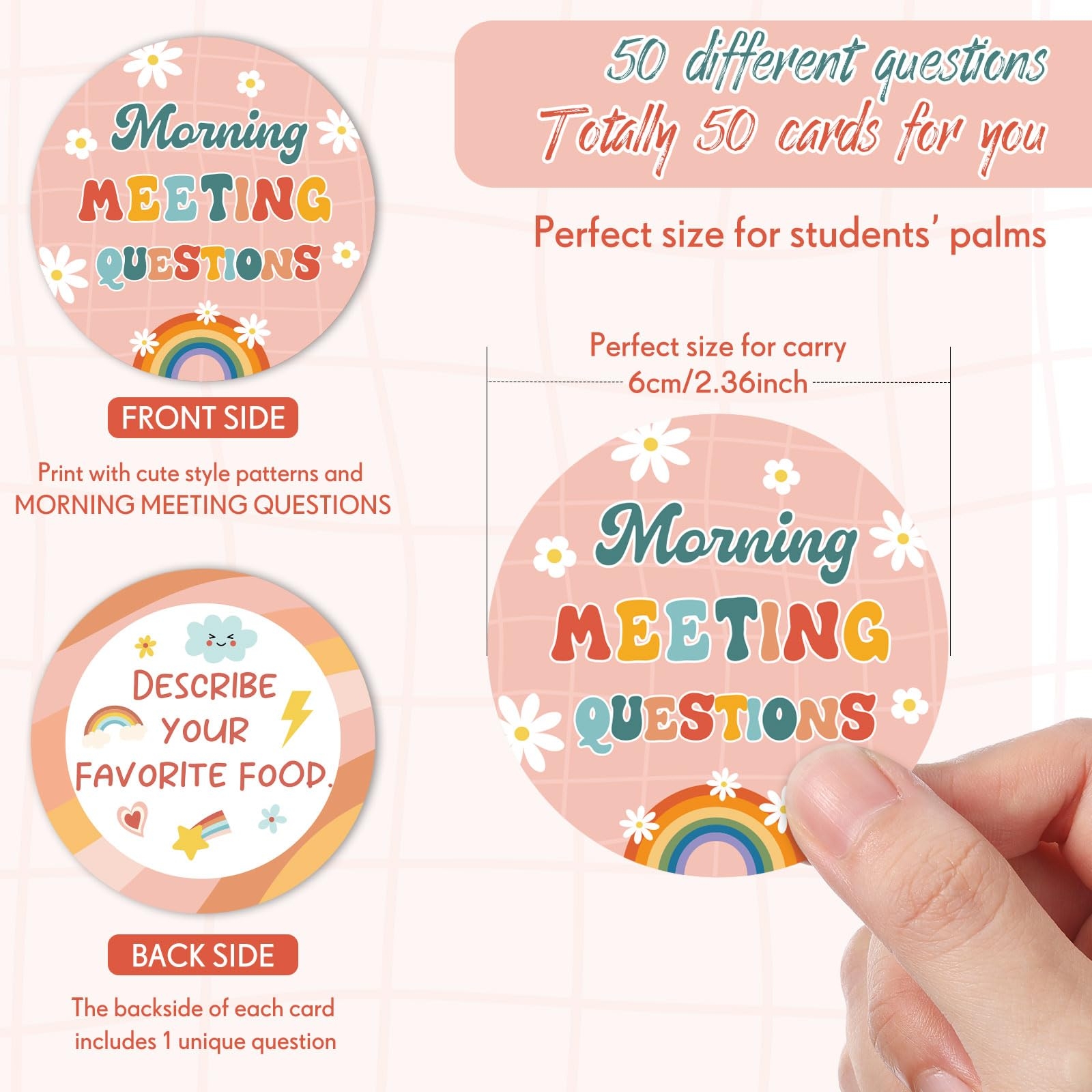 Amazon Outus 50 Morning Meeting Chips Questions Cards For Students Classroom Questions Ideas Cards Conversation Starter For Classroom Activity Improve Communication Listening Skill Retro Toys Games