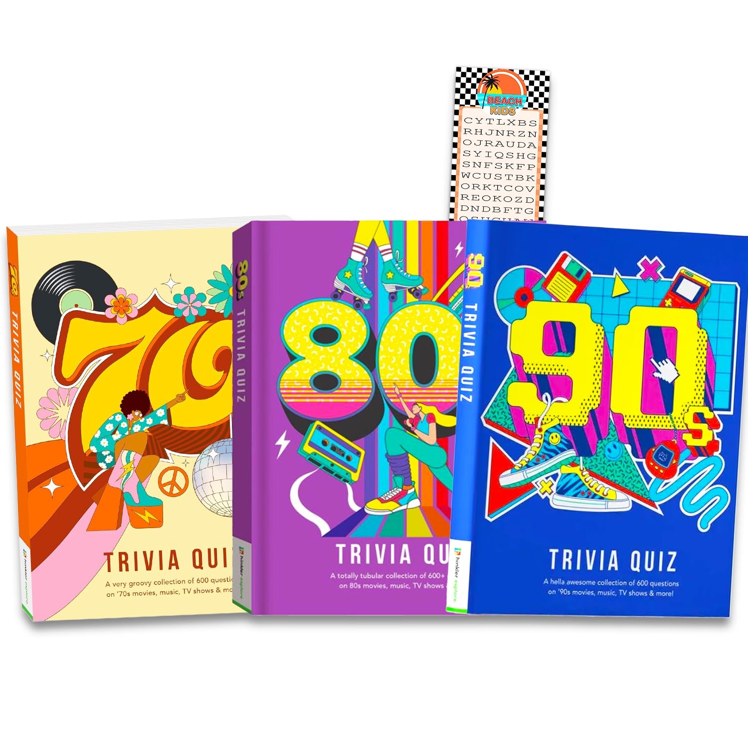 Amazon Platinum Series Through The Decades Trivia Set Bundle With 3 Trivia Games 70s 80s 90s For Family Plus Bookmark Family Game Night And Traveling Pack Toys Games