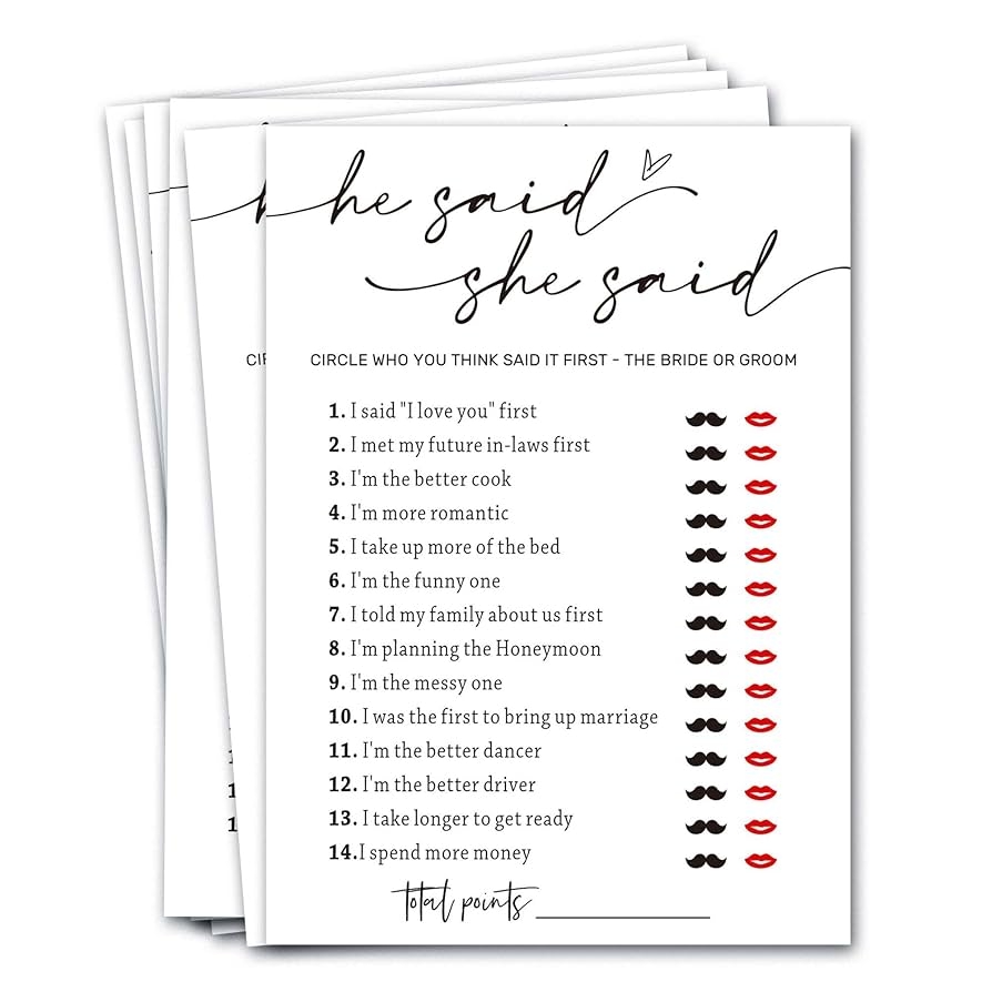 Love and Marriage Game Questions Printable