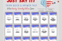 American Patriotic 4th Of July Party Game Cards Printable Group Game USA Independance Day Funny Quick Thinking Fourth Of July Activity Etsy