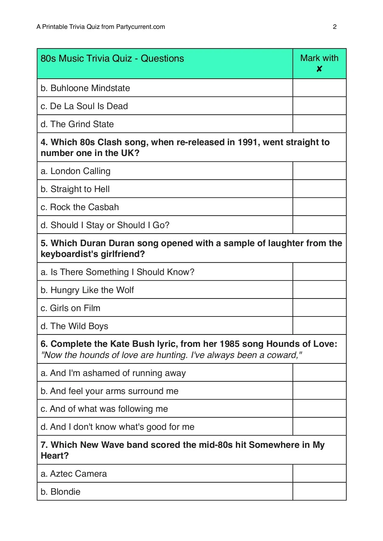 An 80s Music Trivia Quiz Partycurrent Pages 1 7 Flip PDF Download FlipHTML5