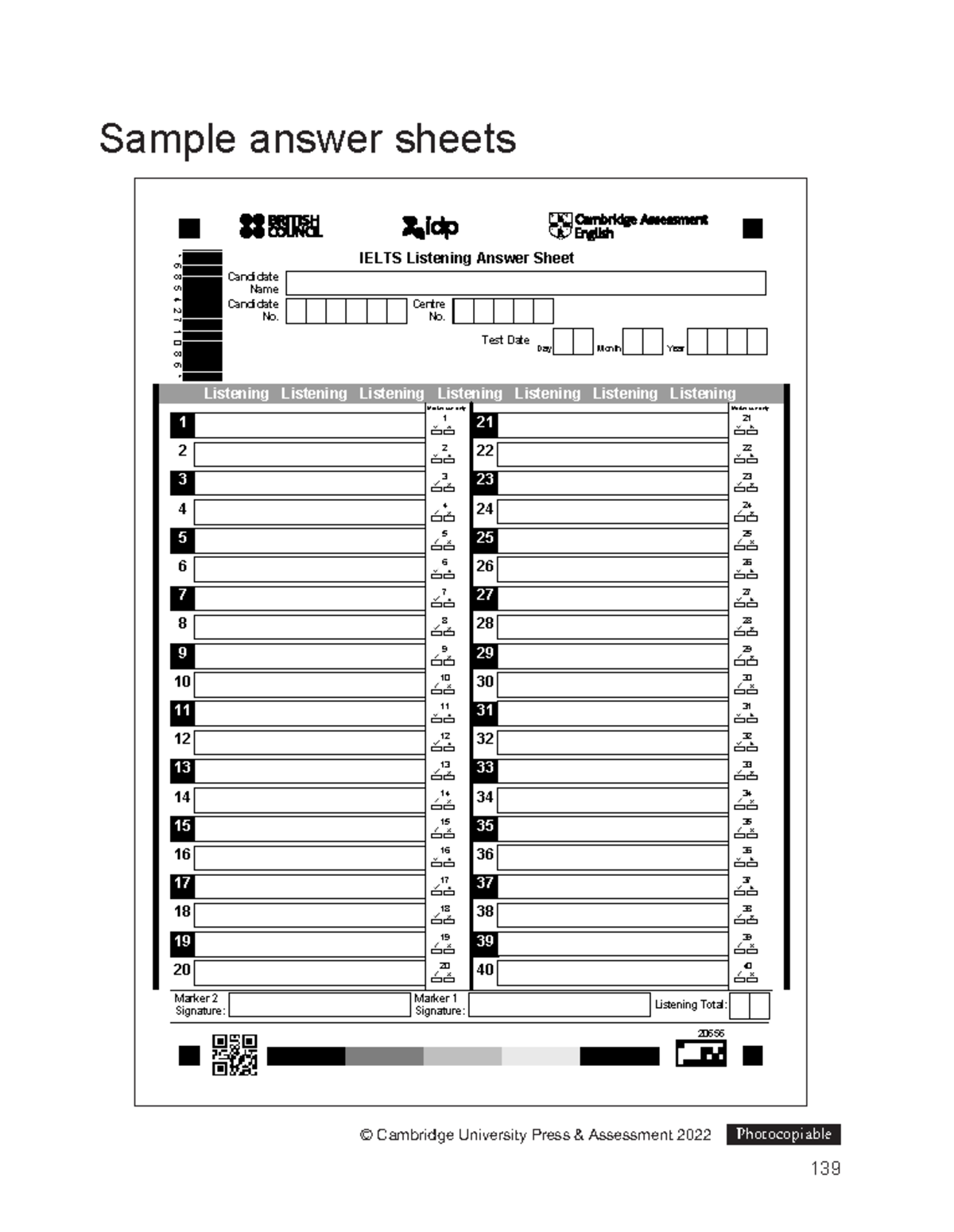 Answer Ielts Sheet Sample Answer Sheets Listening Listening Listening Listening Listening Studocu
