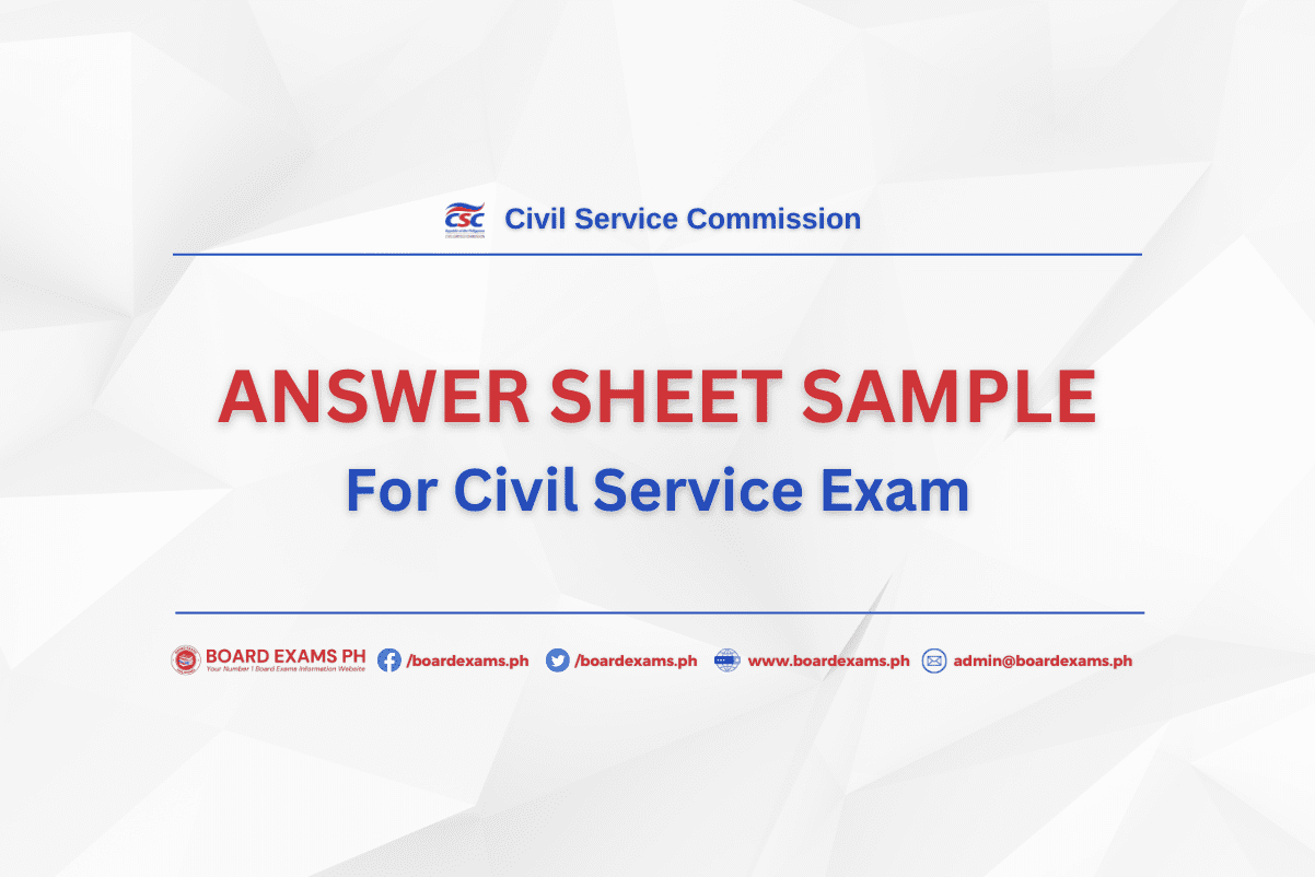 Answer Sheet Sample For Civil Service Exam Downloadable PDF Board Exams PH