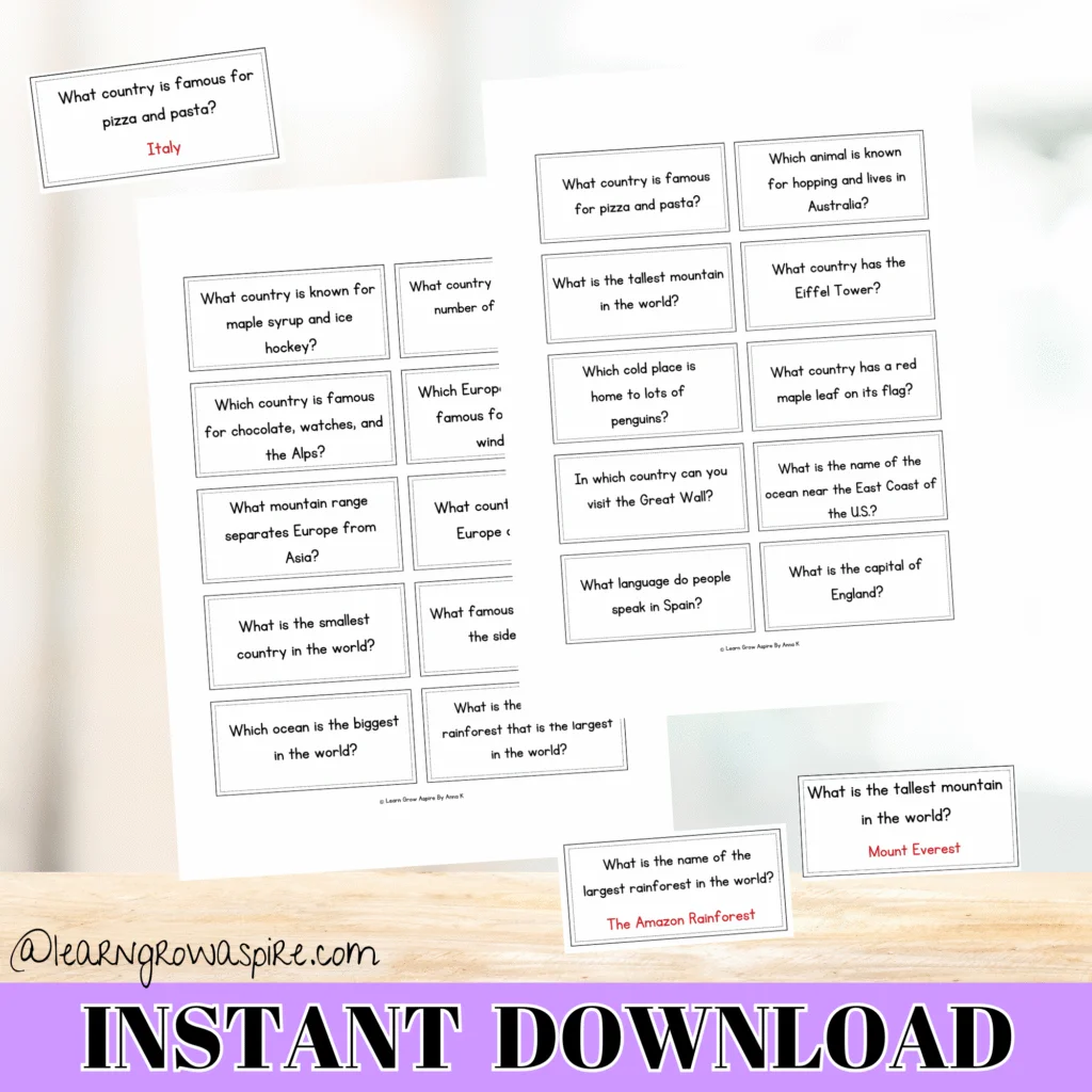 around the world trivia for kids with answers learn grow aspire