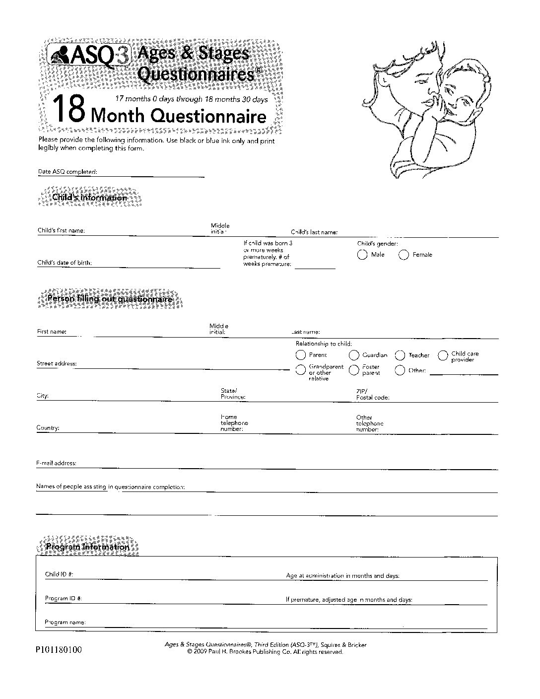 ASQ 18 Month Questionnaire Elmwood Pediatrics