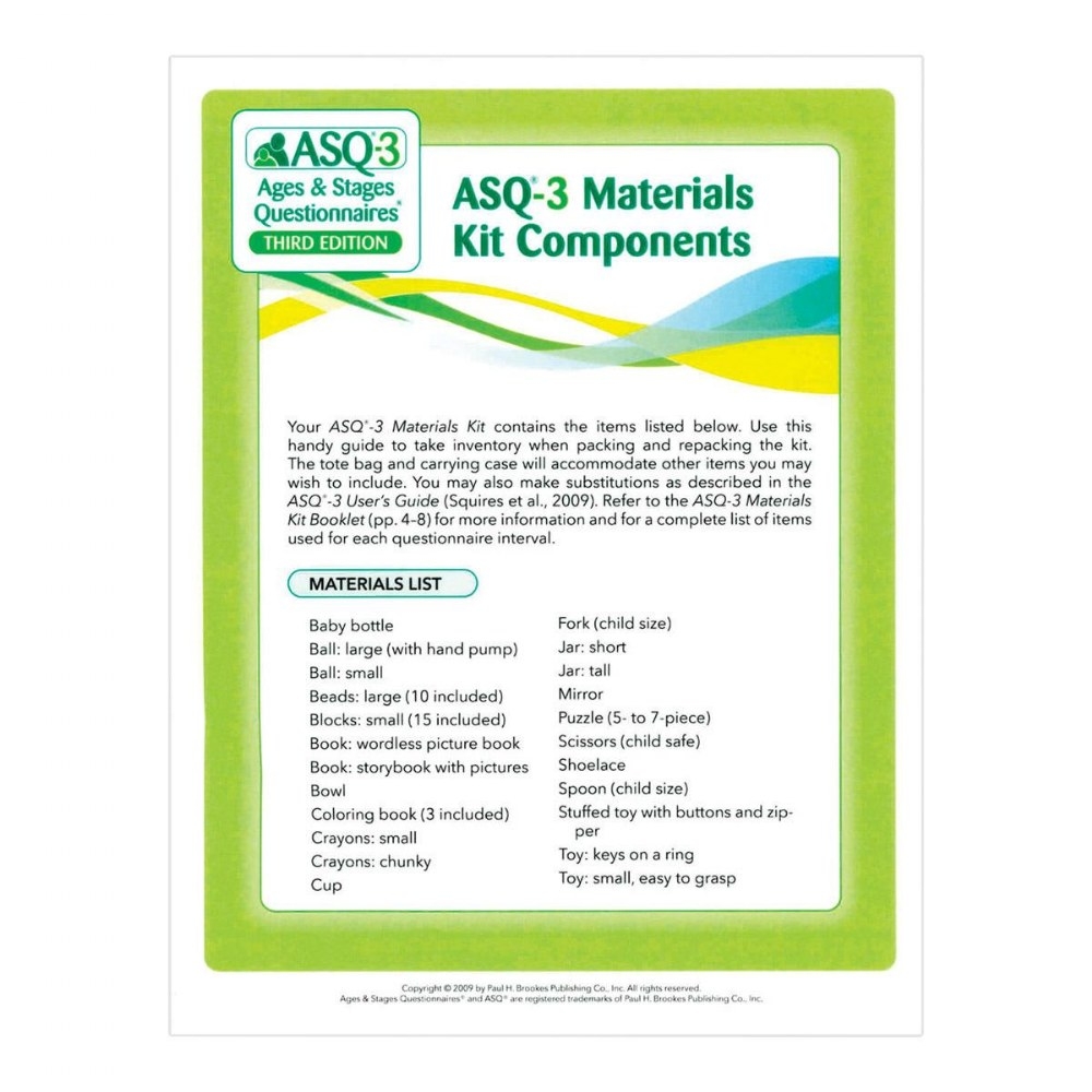 ASQ 3 Kit Components