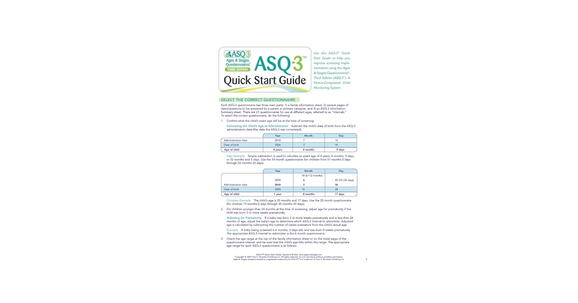 ASQ 3 Quick Start Guide 9781598570052 Medicine Health Science Books Amazon
