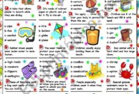 AT THE BEACH QUIZ B W VERSION KEY INCLUDED ESL Worksheet By Katiana