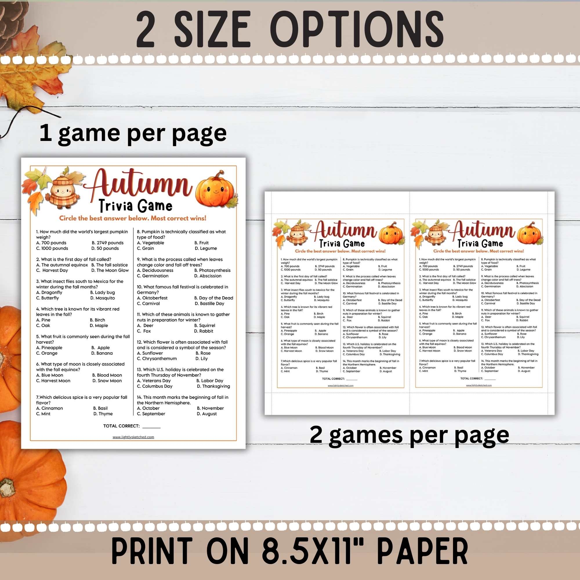 Free Printable Fall Trivia Questions