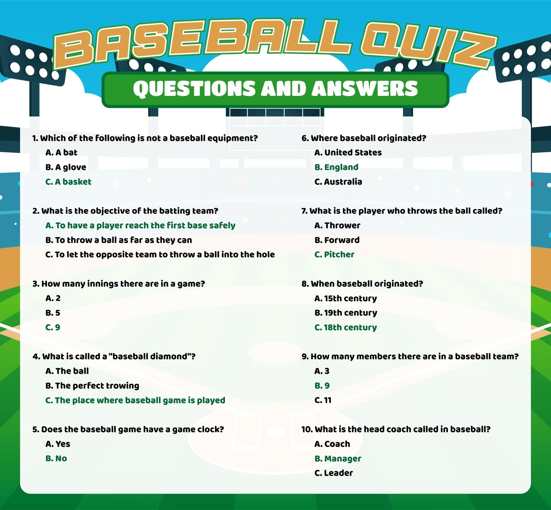 Baseball Trivia And Answers 6 Free PDF Printables Printablee