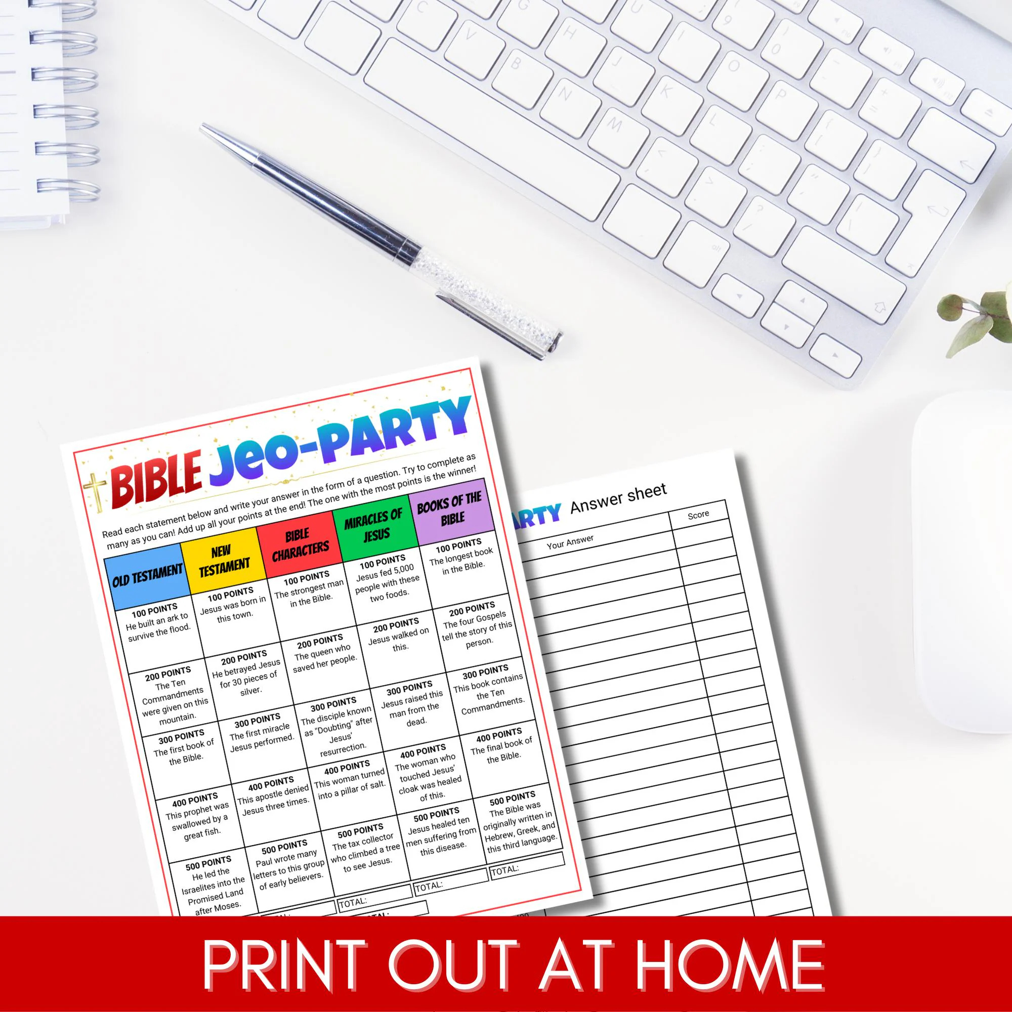 Printable Bible Jeopardy Game Questions