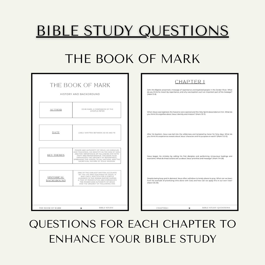 Bible Study Of Mark Bible Study Questions Bible Study Printable Bible Study Guide Bible Study Goodnotes Bible Study Tools Etsy