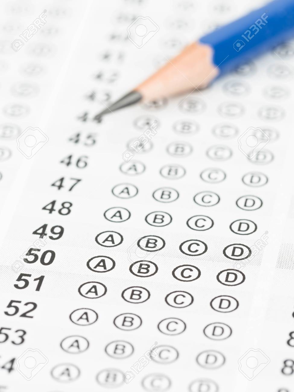 Blank Answer Sheet With Pencil Stock Photo Picture And Royalty Free Image Image 33895105 