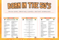 Born In The 50s Trivia Fun Printable Trivia Game 60 Trivia Questions A Trivia Night Born In The 50s Quiz Party And Birthday Games Etsy UK