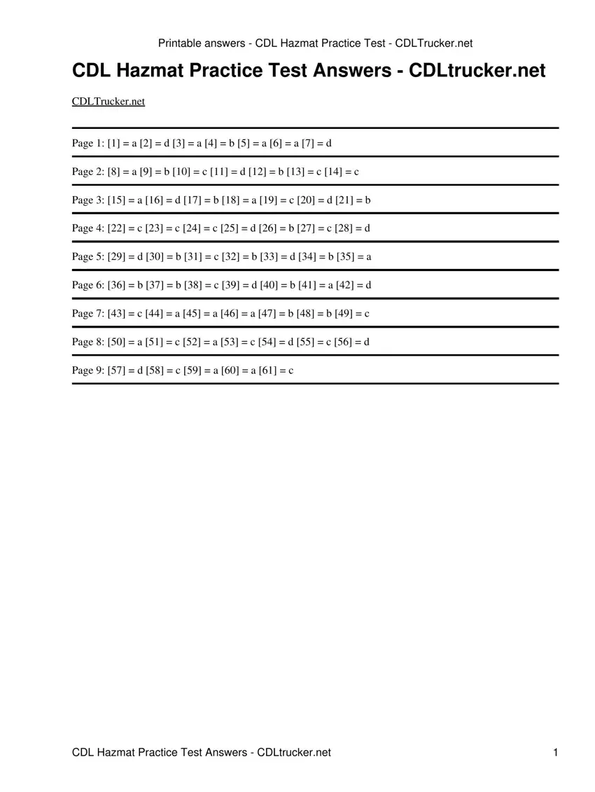 Cdl Hazmat Test Fill Out Printable PDF Forms Online